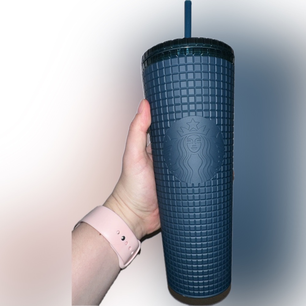 Starbucks - Dark Blue Matte Grid Tumbler